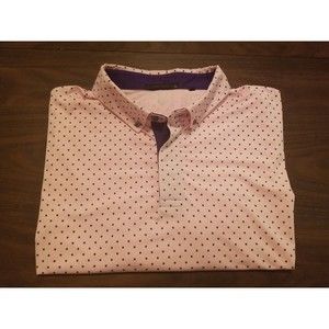 Greyson Polo Men's Size XL Pink Golf Shirt All Over Wolf Print Performance